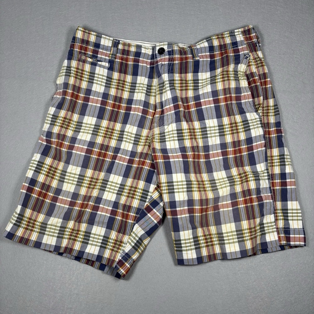 American Eagle Mens 36 Plaid Casual Chino Preppy Shorts Cotton 10" Inseamβ Y2K